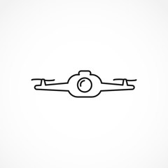 Photo and video drone icon on white background