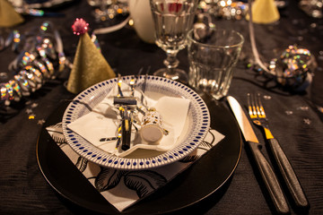 New years party table in Sweden 