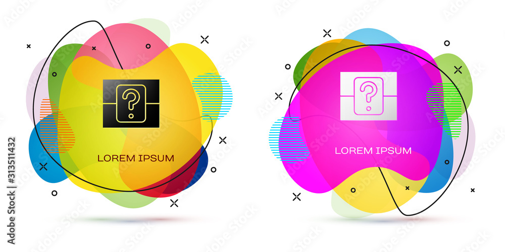 Poster color mystery box or random loot box for games icon isolated on white background. question box. abst