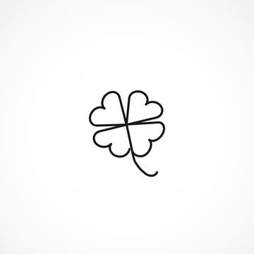 four leaf clover icon on white background