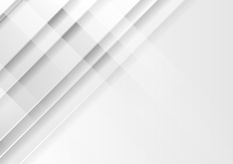 Grey and white tech geometric minimal graphic design. Abstract futuristic monochrome background. Vector illustration