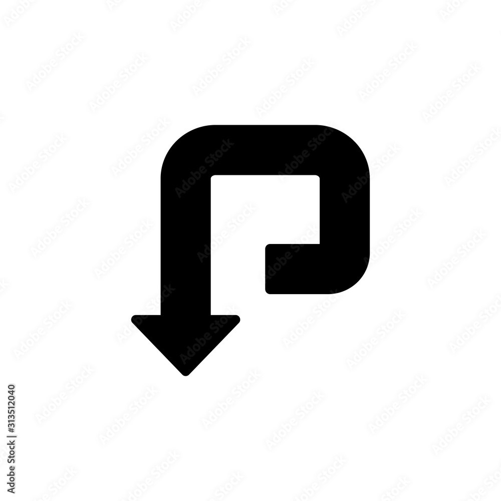 Poster arrow rotate icon. simple pointer icons for ui and ux, website or mobile application