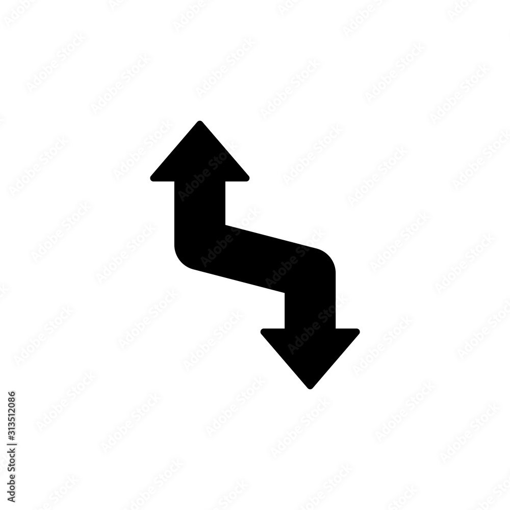 Poster arrow curved icon. simple pointer icons for ui and ux, website or mobile application