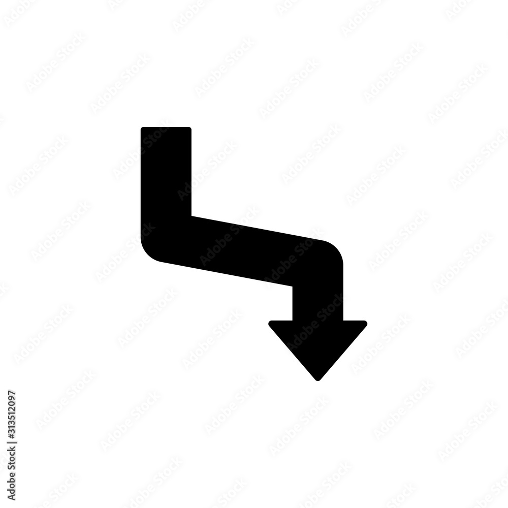 Poster arrow curved icon. simple pointer icons for ui and ux, website or mobile application