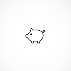 piggy bank icon on white background