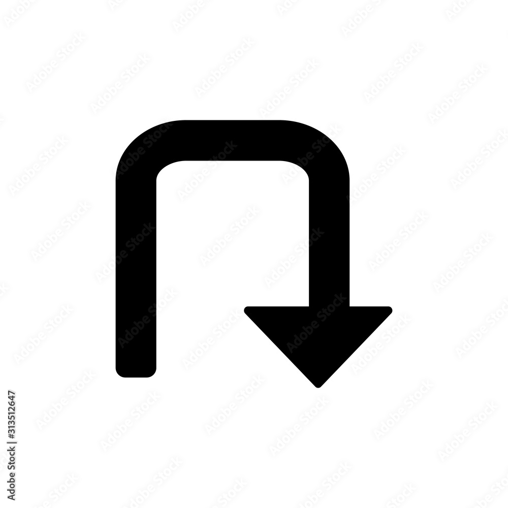 Poster arrow rotate icon. simple pointer icons for ui and ux, website or mobile application