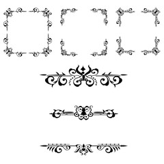 Obraz premium Classic ornament frame, vintage border set Premium Vector