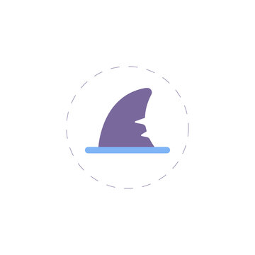 shark fin flat icon on white background