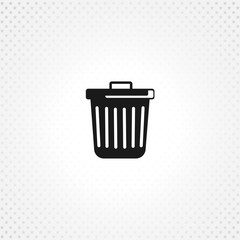 Trash can icon on white background