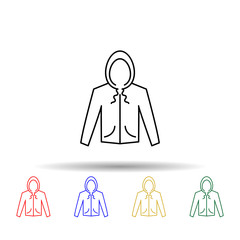 jacket, hoodie clothes dress multi color style icon. Simple thin line, outline vector of clothes icons for ui and ux, website or mobile application
