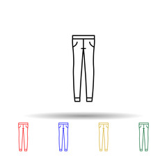 Jeans, fashion, clothes dress multi color style icon. Simple thin line, outline vector of clothes icons for ui and ux, website or mobile application