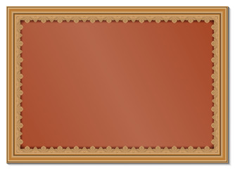 Fototapeta premium decorative frame with beautiful filigree and retro border in vintage style for luxury postcard , certificate, premium invitation or wedding card on ancient background, ornament vector