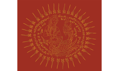 hai traditional tattoo, Thai traditional painting in temple, vector Thai traditional tattoo vector