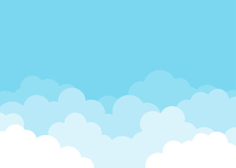 Blue sky with clouds on top vector background