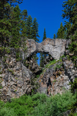 Looking Up at Natural Bridge in Yellowstone