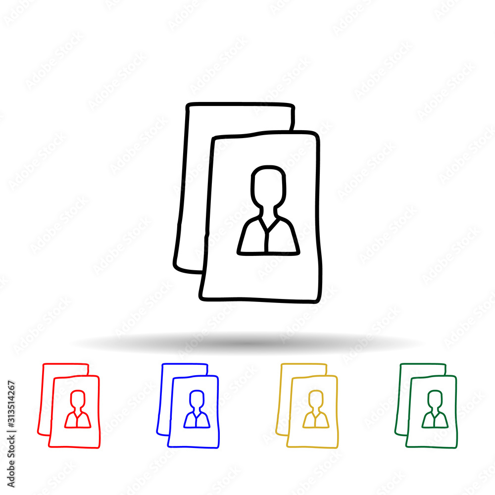 Poster portrait sketch multi color style icon. simple thin line, outline vector of education icons for ui a
