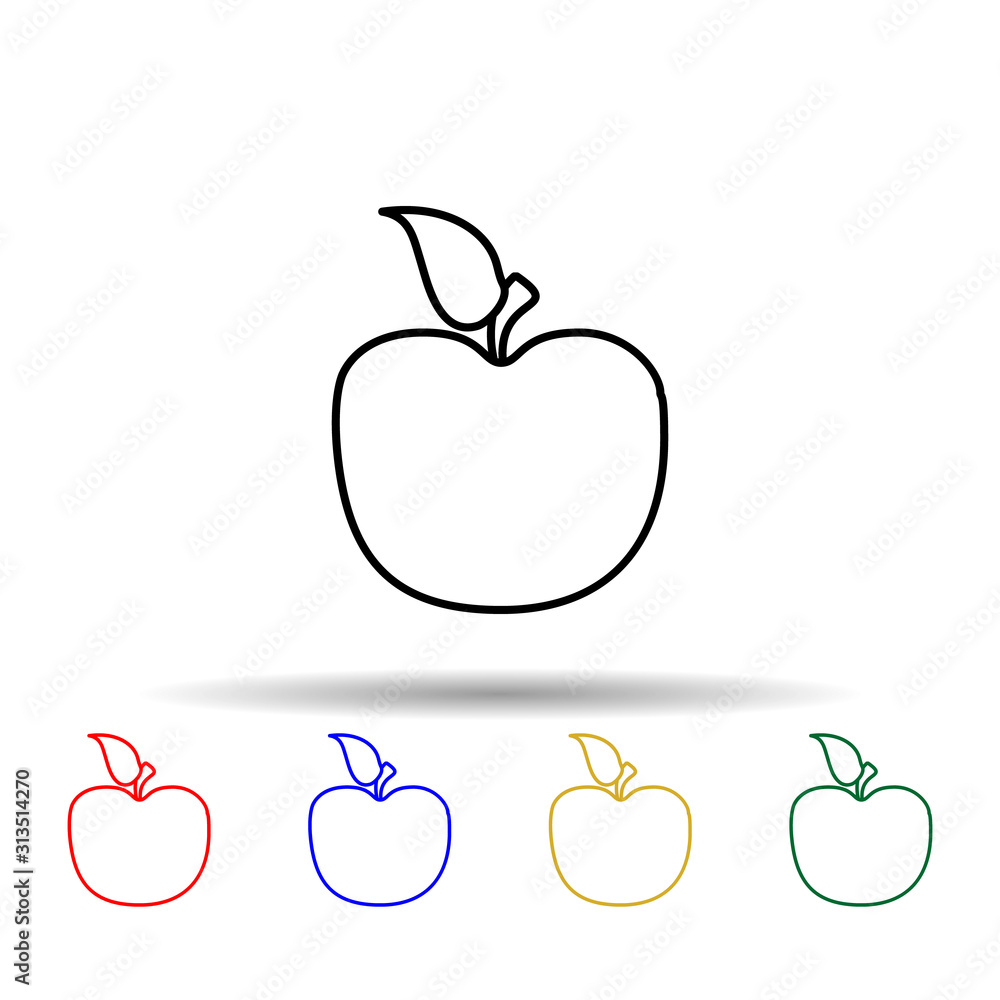 Poster an apple sketch multi color style icon. simple thin line, outline vector of education icons for ui a