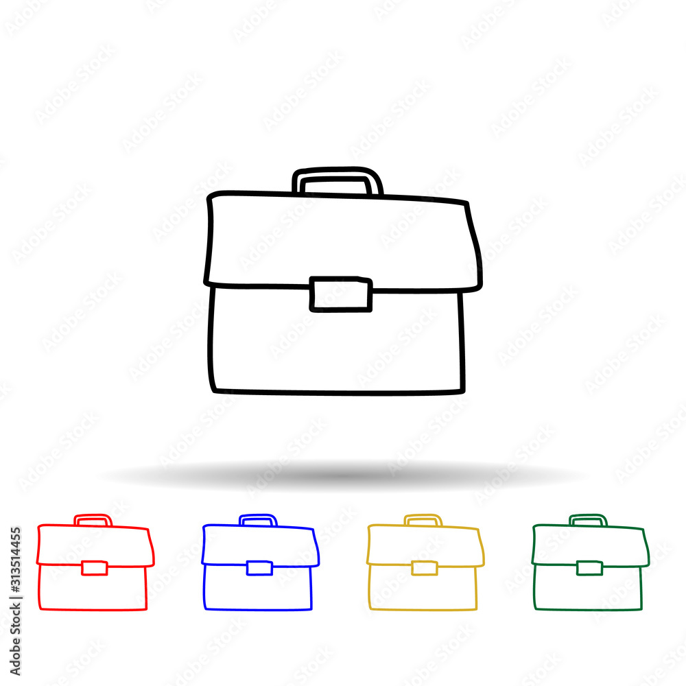 Poster portfolio sketch multi color style icon. simple thin line, outline vector of education icons for ui 