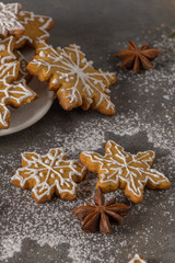 Fototapeta na wymiar Christmas cookies on kitchen countertop