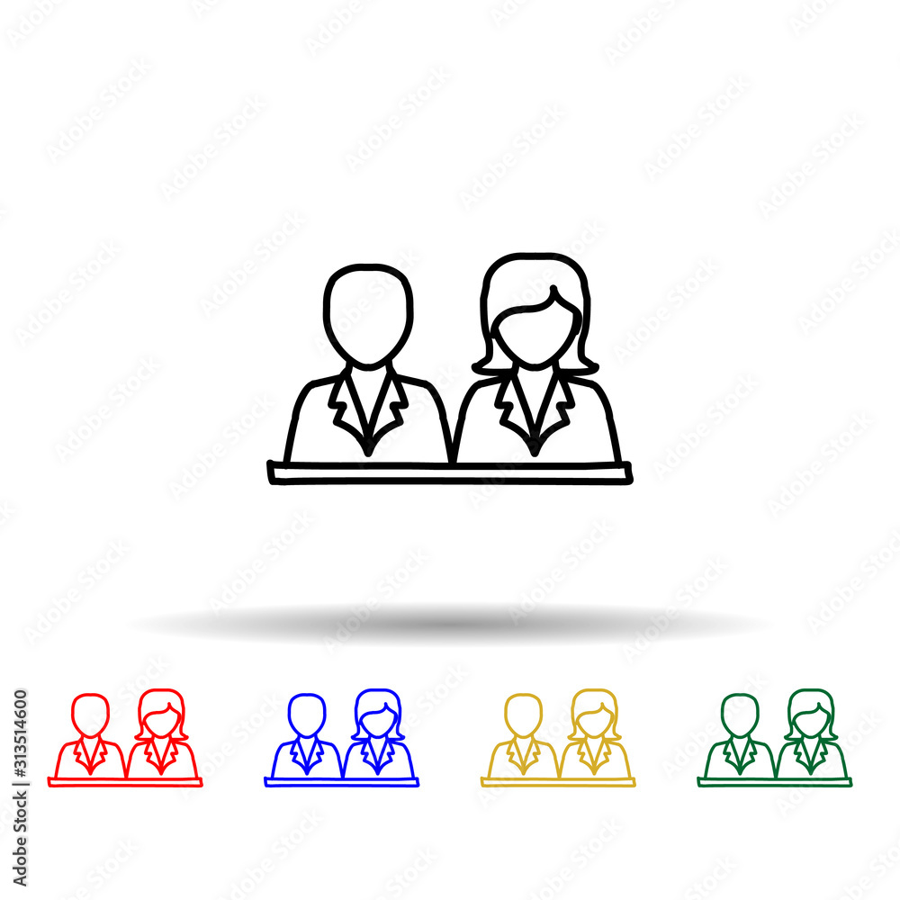 Poster pupils sketch multi color style icon. simple thin line, outline vector of education icons for ui and