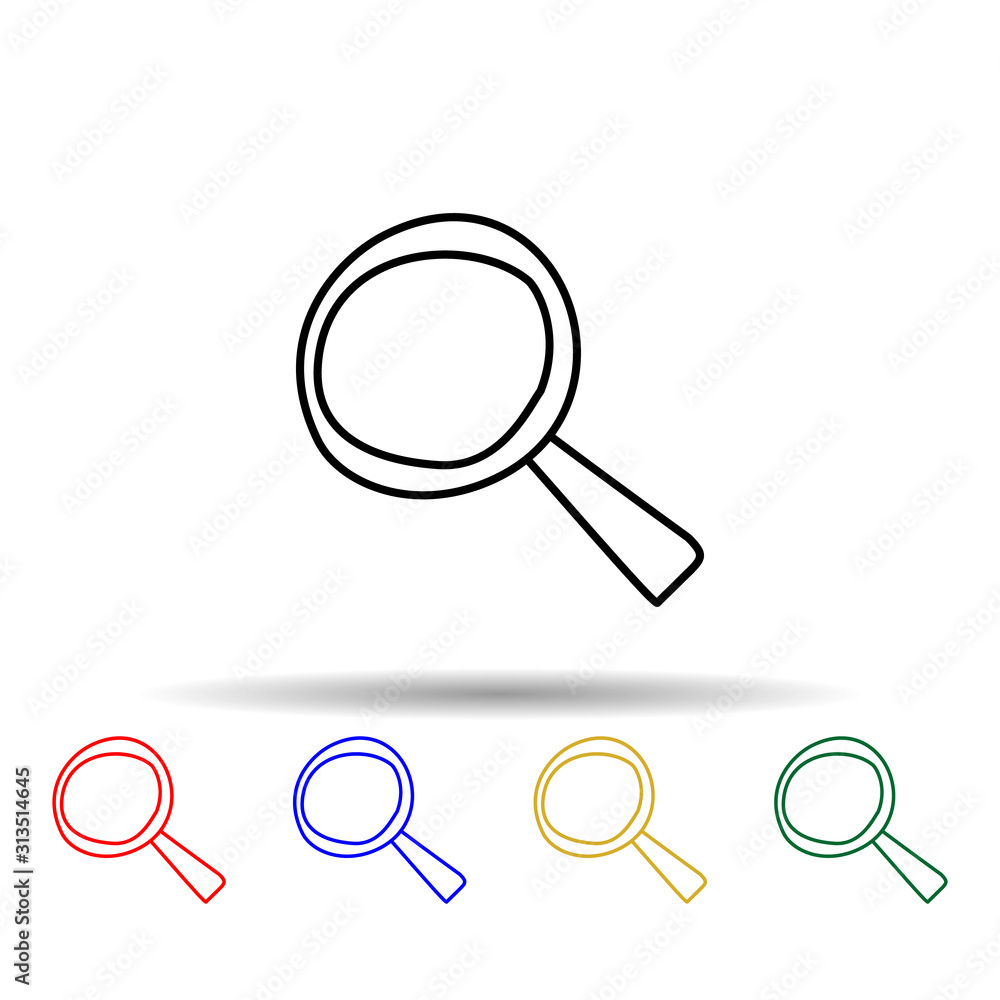 Poster magnifier sketch multi color style icon. simple thin line, outline vector of education icons for ui 