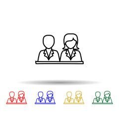 pupils sketch multi color style icon. Simple thin line, outline vector of education icons for ui and ux, website or mobile application