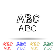 alphabet sketch multi color style icon. Simple thin line, outline vector of education icons for ui and ux, website or mobile application