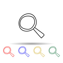 magnifier sketch multi color style icon. Simple thin line, outline vector of education icons for ui and ux, website or mobile application