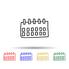 the calendar sketch multi color style icon. Simple thin line, outline vector of education icons for ui and ux, website or mobile application