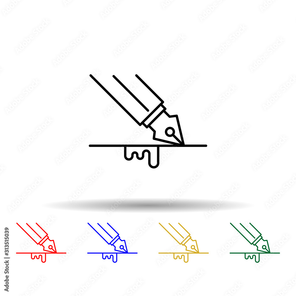 Poster writing, typing multi color style icon. simple thin line, outline vector of law and justice icons fo