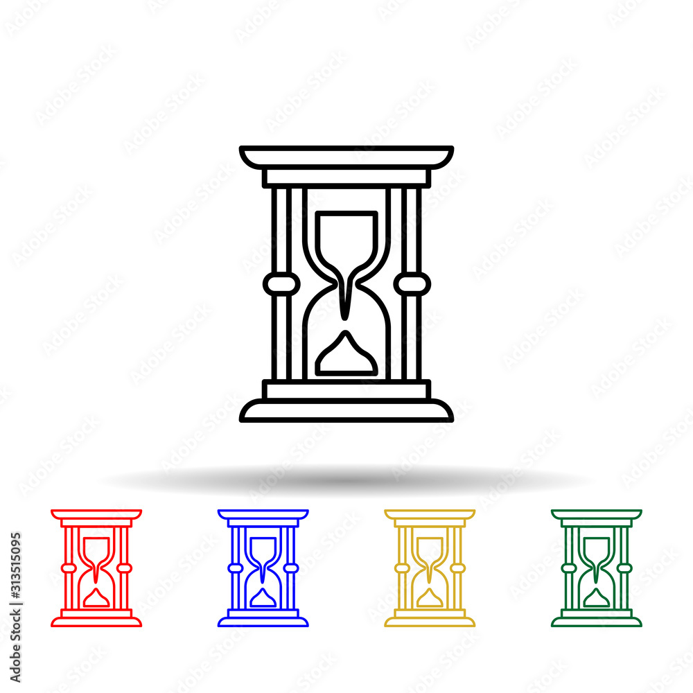 Poster hourglass, time multi color style icon. simple thin line, outline vector of law and justice icons fo