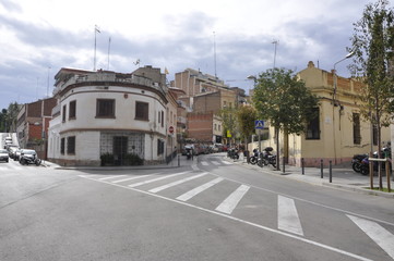 Street corner in Barcelona Spain