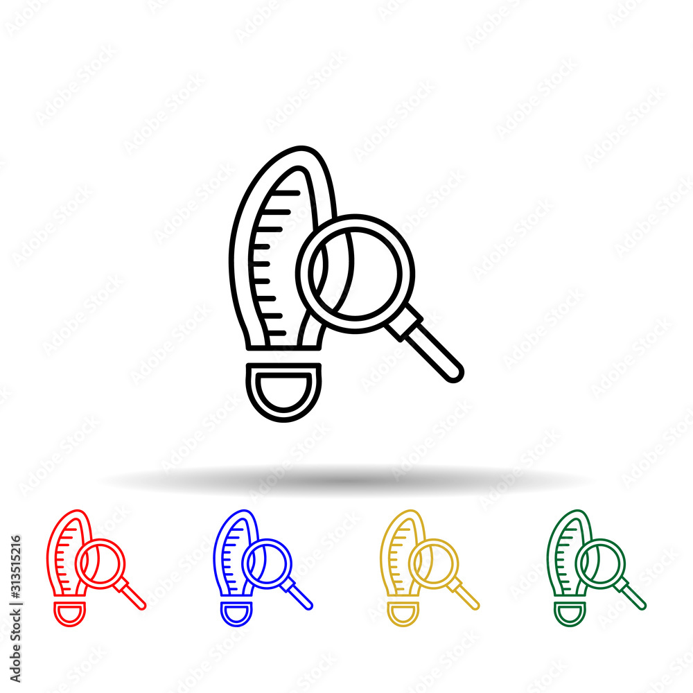 Poster footprint, searching multi color style icon. simple thin line, outline vector of law and justice ico