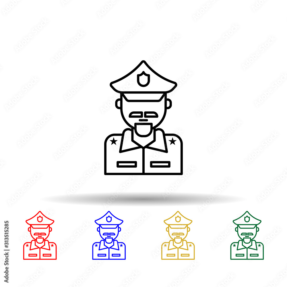 Aufkleber policeman, emblem multi color style icon. simple thin line, outline vector of law and justice icons 