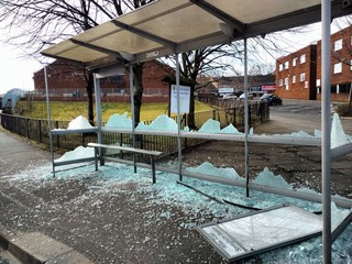 Broken Bus Shelter Glasgow
