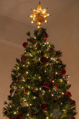 christmas tree with dim lighting