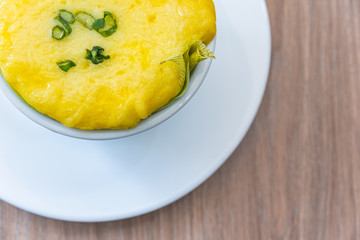 Chica doida, typical brazilian food on a wooden table - Corn Soup