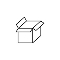 Box opened icon. Simple line, outline vector of packaging icons for ui and ux, website or mobile application