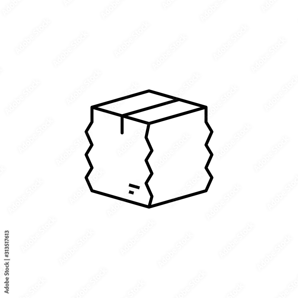 Aufkleber box closed icon. simple line, outline vector of packaging icons for ui and ux, website or mobile app