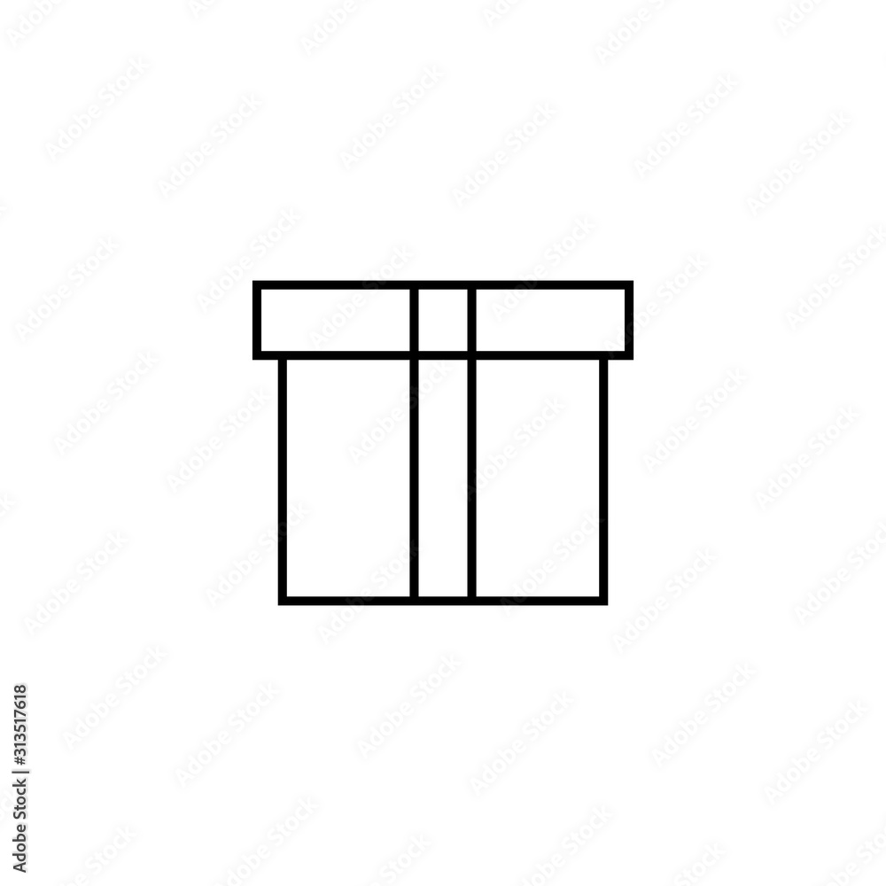 Aufkleber box closed icon. simple line, outline vector of packaging icons for ui and ux, website or mobile app