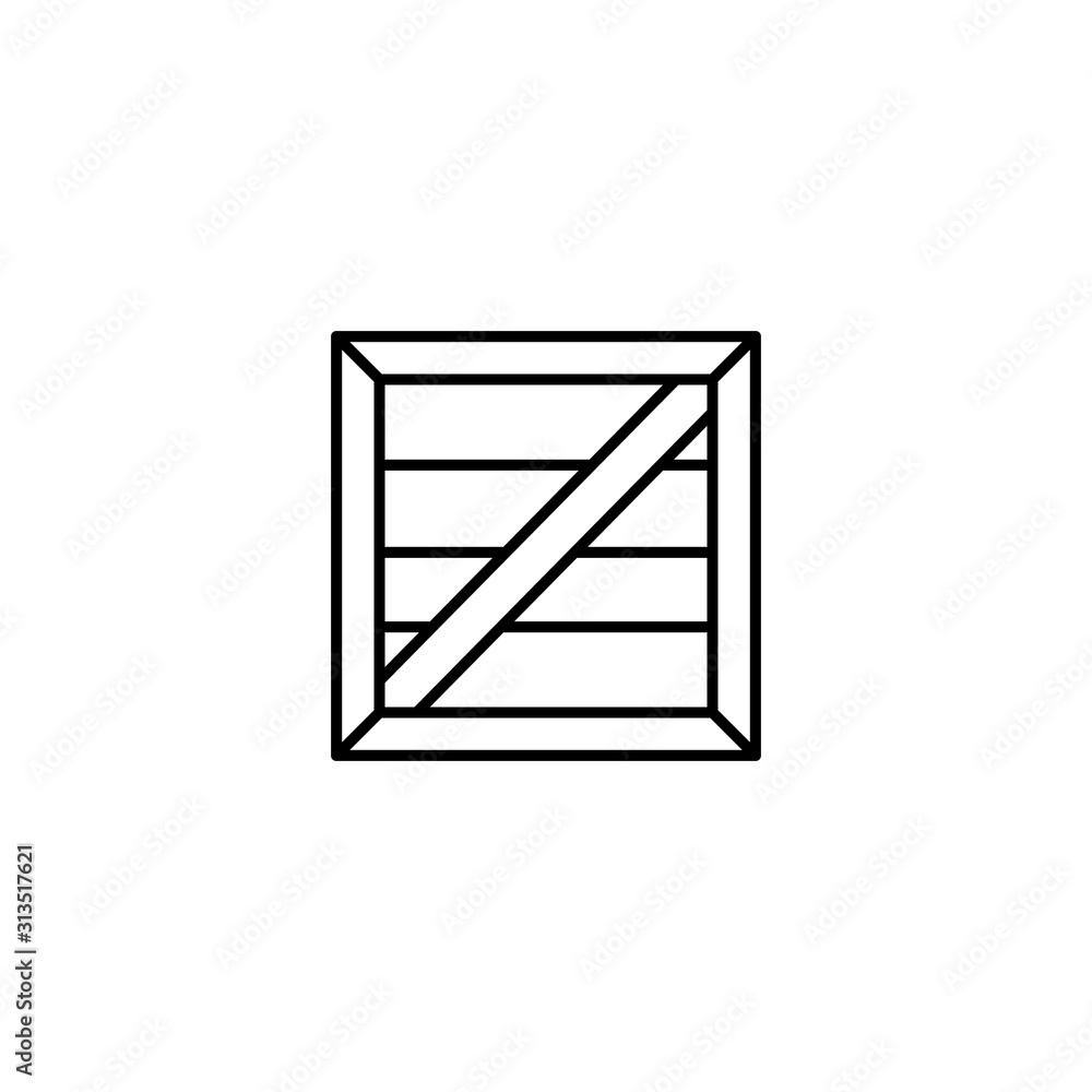 Poster box closed icon. simple line, outline vector of packaging icons for ui and ux, website or mobile app