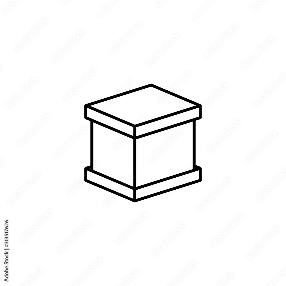 Poster box closed icon. simple line, outline vector of packaging icons for ui and ux, website or mobile app