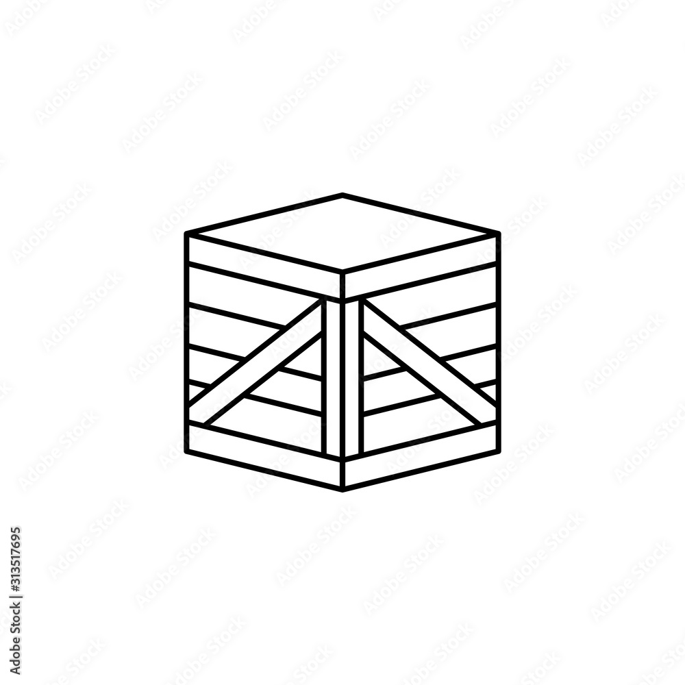 Poster box closed icon. simple line, outline vector of packaging icons for ui and ux, website or mobile app