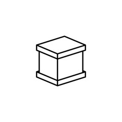 Box closed icon. Simple line, outline vector of packaging icons for ui and ux, website or mobile application