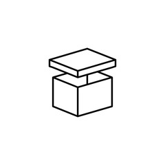 Box opened icon. Simple line, outline vector of packaging icons for ui and ux, website or mobile application