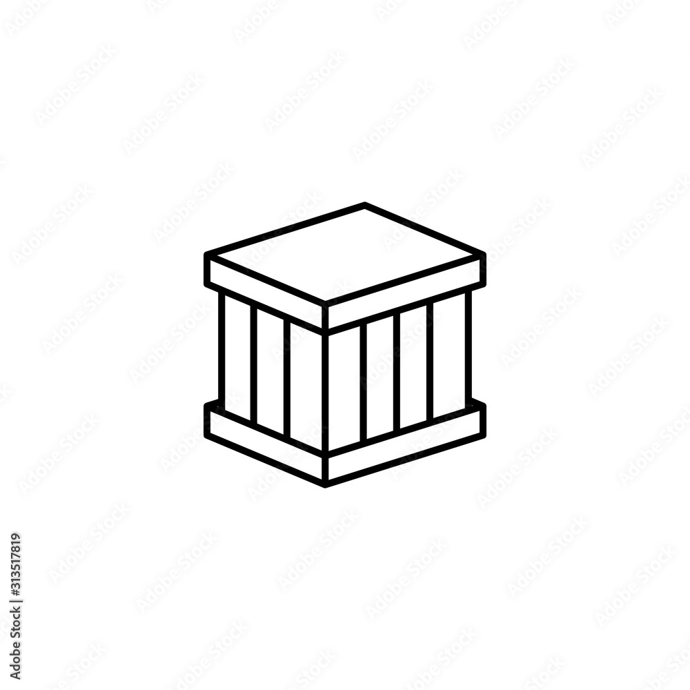Aufkleber box closed icon. simple line, outline vector of packaging icons for ui and ux, website or mobile app