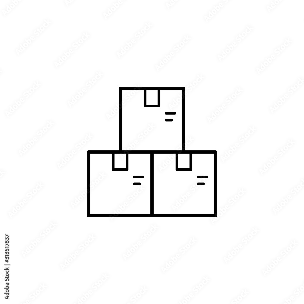 Aufkleber box closed icon. simple line, outline vector of packaging icons for ui and ux, website or mobile app