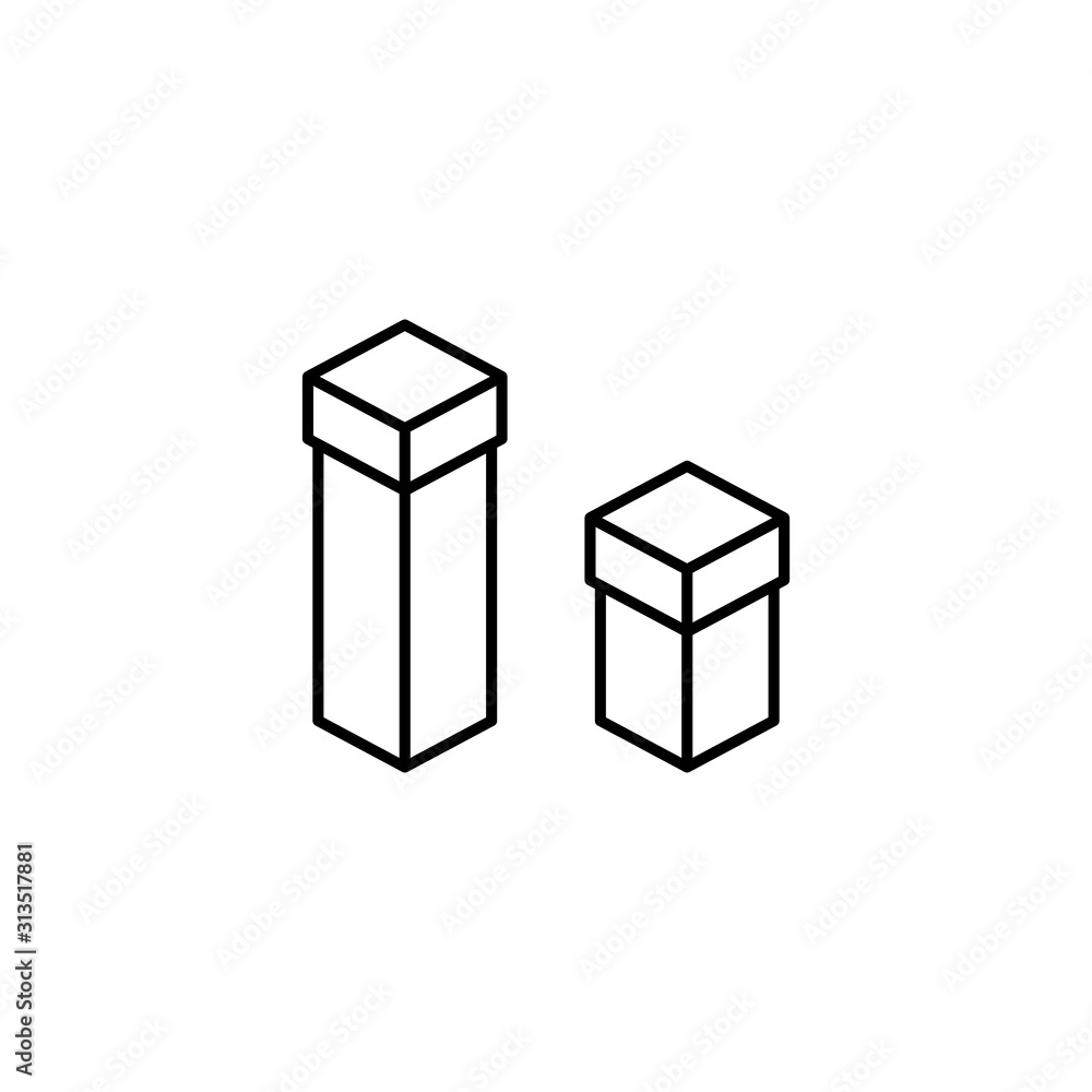 Poster box closed icon. simple line, outline vector of packaging icons for ui and ux, website or mobile app
