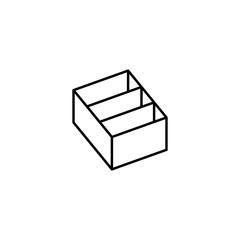 Box opened icon. Simple line, outline vector of packaging icons for ui and ux, website or mobile application
