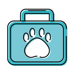 medical kit with paw print mascot